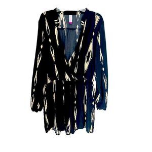 No Boundaries Romper Long Sleeve Black Tan Romper sz XXL